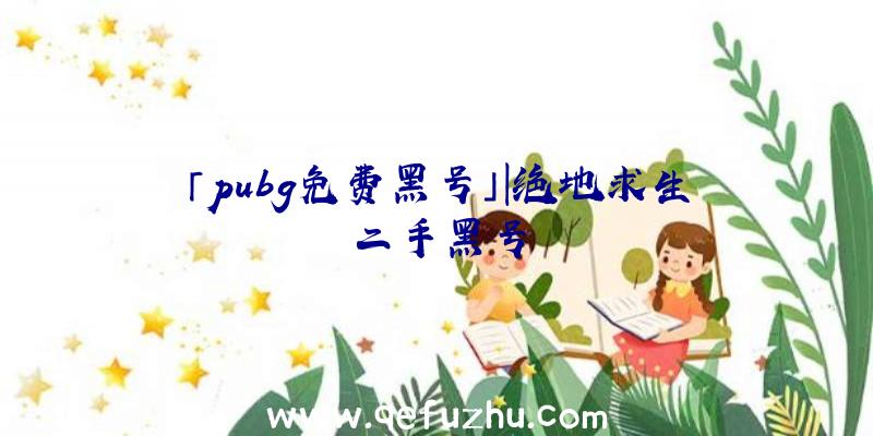 「pubg免费黑号」|绝地求生二手黑号